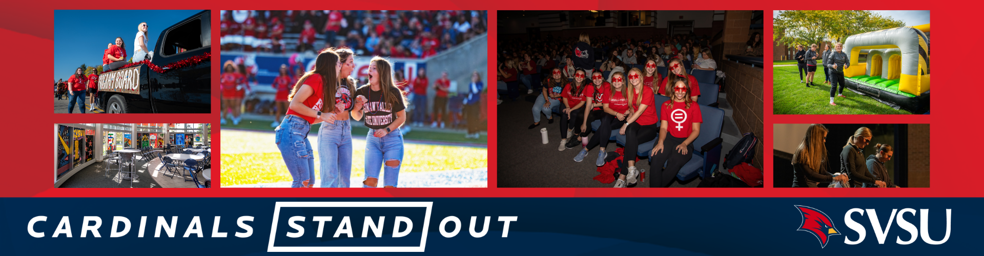 Collage of students at SVSU events